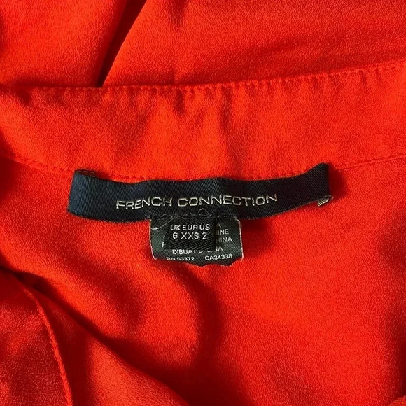 French Connection pleated hem button down shirt size xxs - Picture 6 of 8